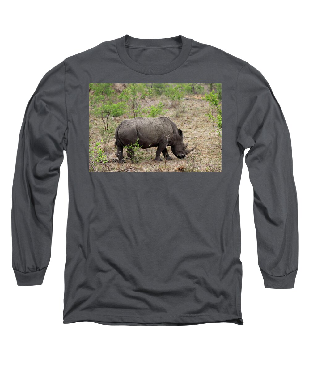  Long Sleeve T-Shirt featuring the photograph Rhino by Eric Pengelly