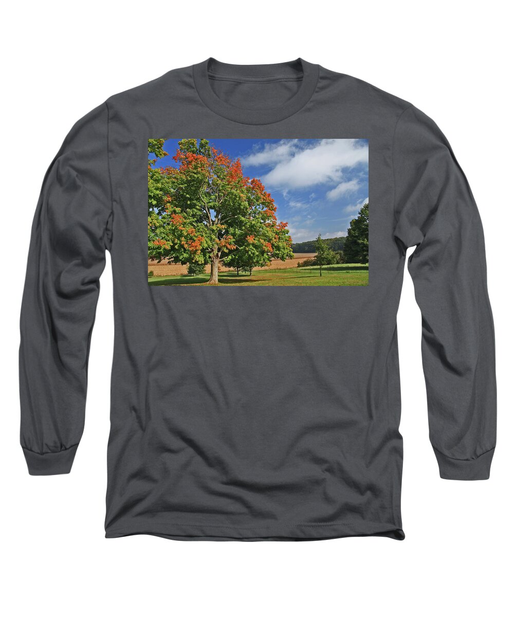 Ohio Long Sleeve T-Shirt featuring the photograph Rolling Farmland by Gary Kaylor