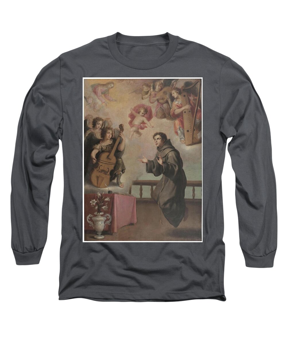 1601 Long Sleeve T-Shirt featuring the painting 'Saint Anthony of Padua'. XVII century. Oil on canvas. by Pedro De Obregon El Joven