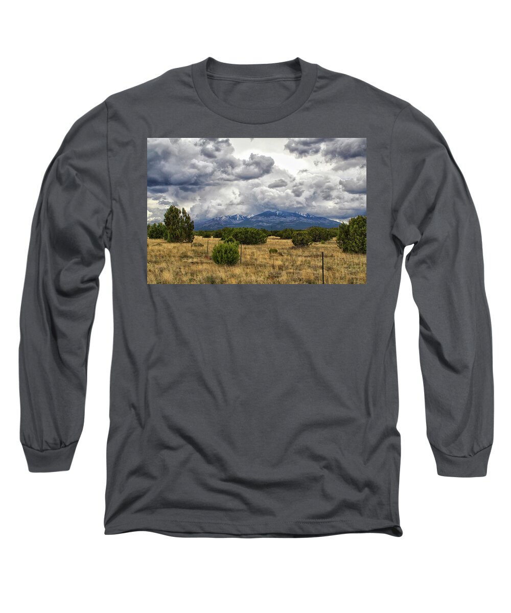 Snow Long Sleeve T-Shirt featuring the photograph San Francisco Peaks by Tom Kelly