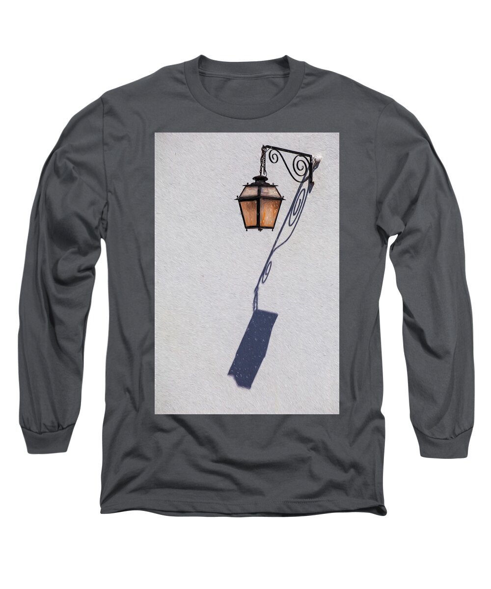 Lamp Long Sleeve T-Shirt featuring the photograph Shadow Lamp by David Letts