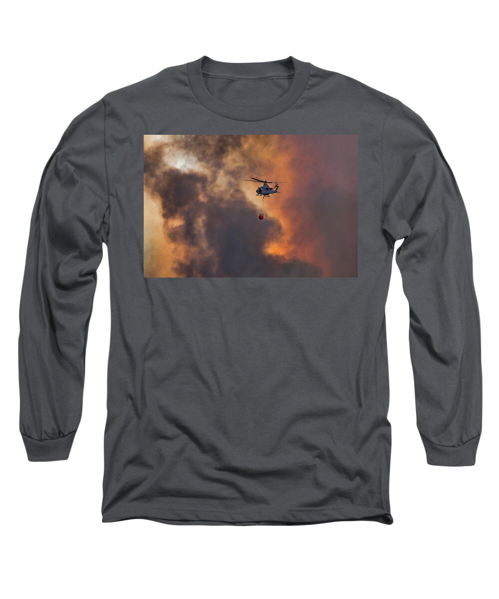 Bell Ah-1z Viper Long Sleeve T-Shirt featuring the photograph Sky Fire by American Landscapes