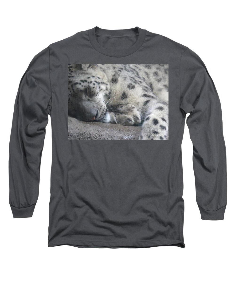 Close-up Long Sleeve T-Shirt featuring the photograph Sleeping Cheetah by Mary Mikawoz