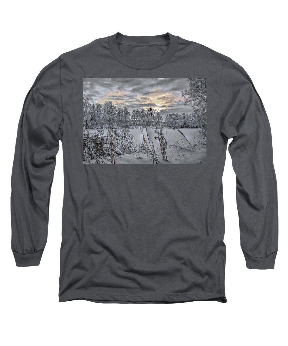 Leif Sohlman Long Sleeve T-Shirt featuring the photograph Snow #i3 by Leif Sohlman