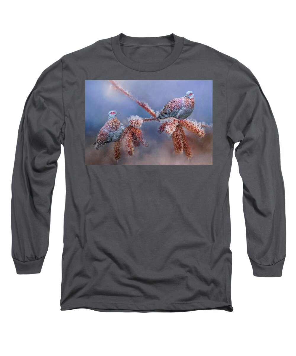 Bird Long Sleeve T-Shirt featuring the photograph Speckled Pigeons by Cindy Lark Hartman