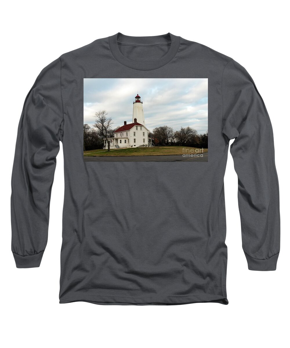 Lighthouse Long Sleeve T-Shirt featuring the photograph Sandy Hook Lighthouse by Sam Rino