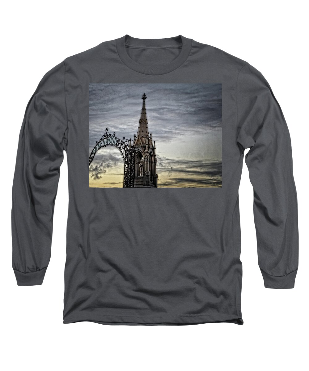 Cemetery Long Sleeve T-Shirt featuring the photograph Steeple and Steel New Orleans Louisiana by Maggy Marsh