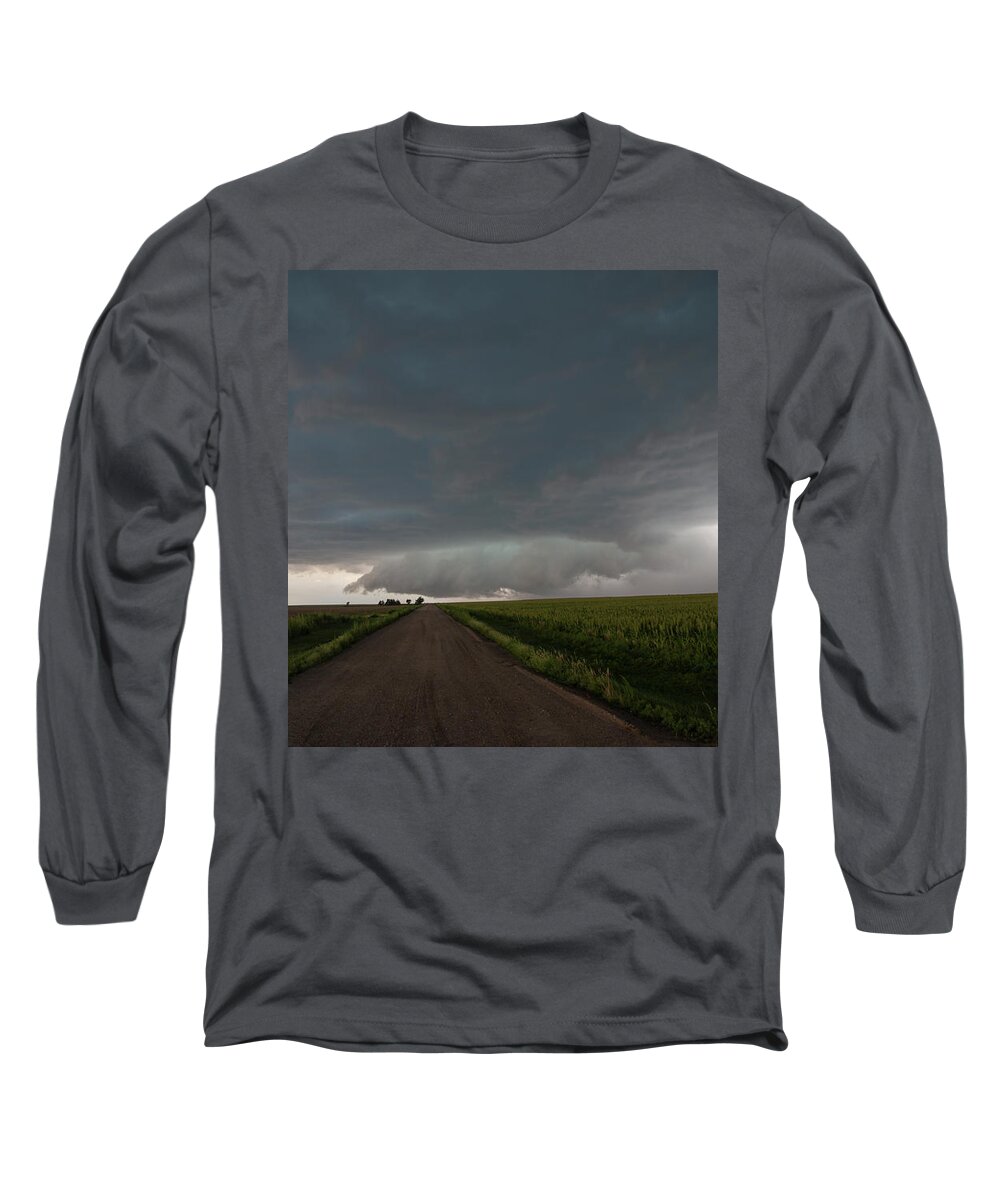 Nebraskasc Long Sleeve T-Shirt featuring the photograph Storm Chasin in Nader Alley 025 by NebraskaSC