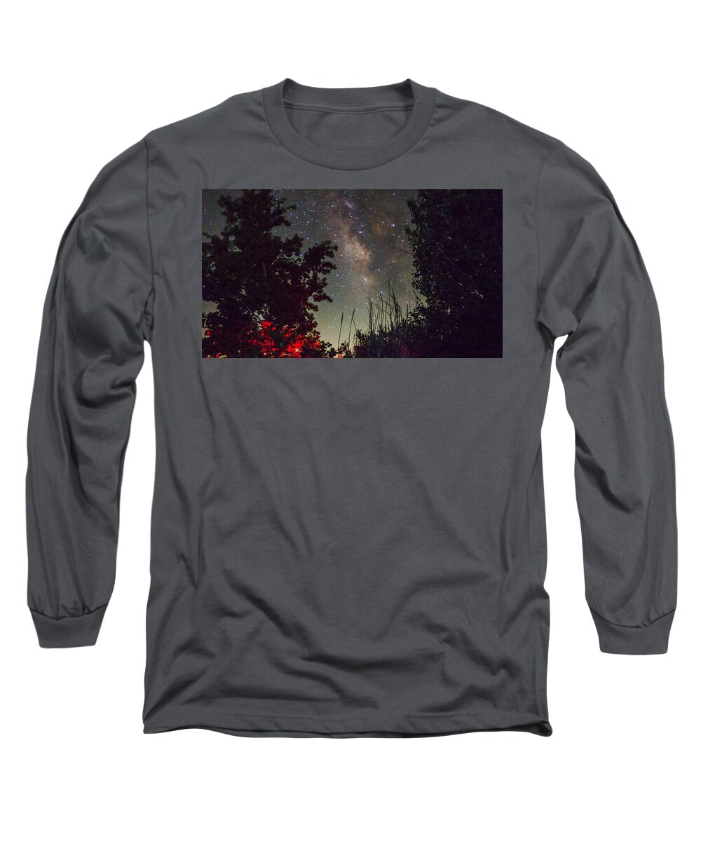 Milky Way Long Sleeve T-Shirt featuring the photograph Summers Night by Ivars Vilums