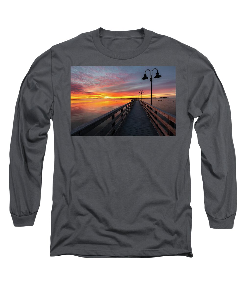 Maine Long Sleeve T-Shirt featuring the photograph Sunrise at Falmouth Town Landing by Colin Chase