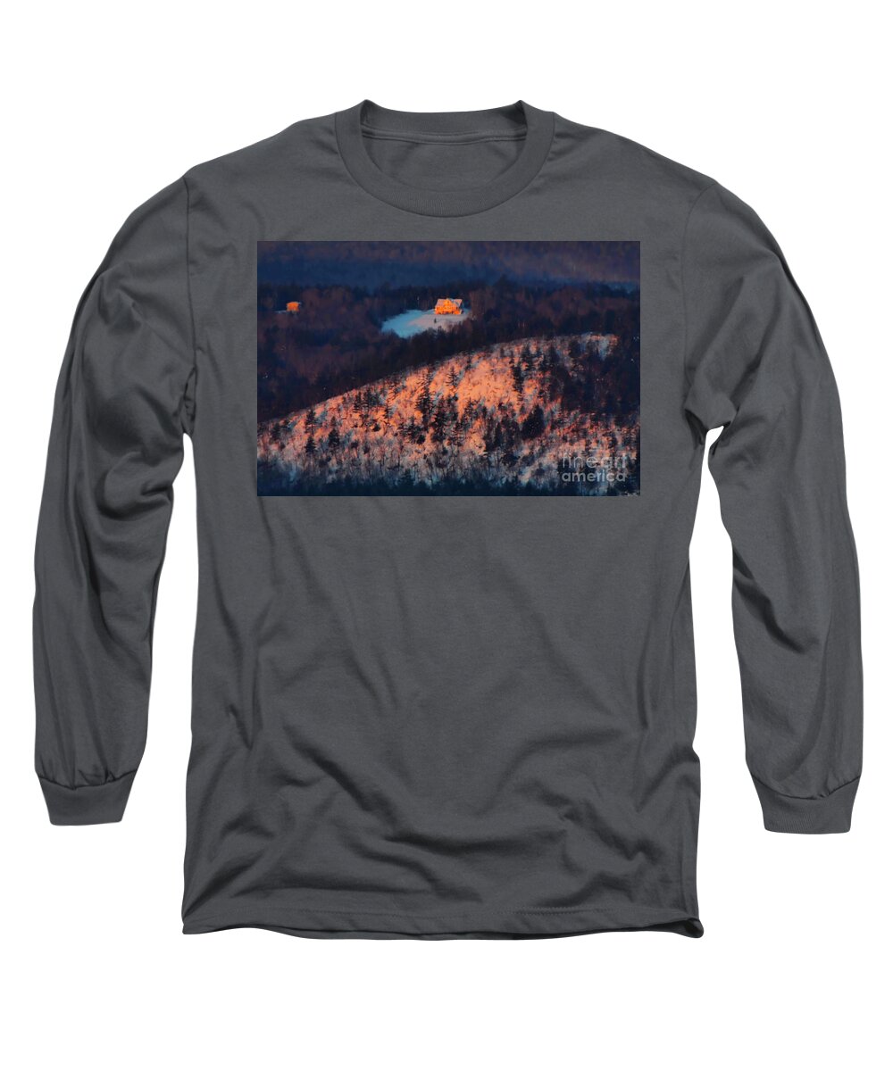 Mountains Long Sleeve T-Shirt featuring the photograph Sunrise on the Mountain by Xine Segalas