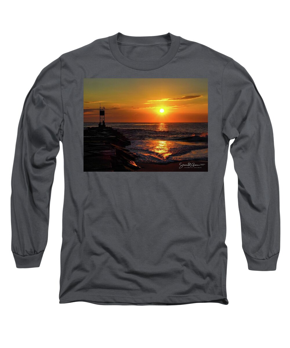 Sunrise Long Sleeve T-Shirt featuring the photograph Sunrise over Indian River Inlet by Shawn M Greener