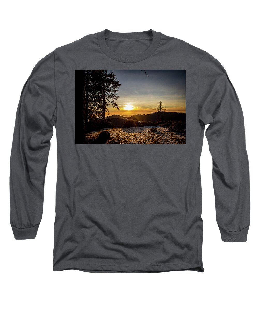 Landscape Long Sleeve T-Shirt featuring the photograph Sunset in Sequoia by Aileen Savage