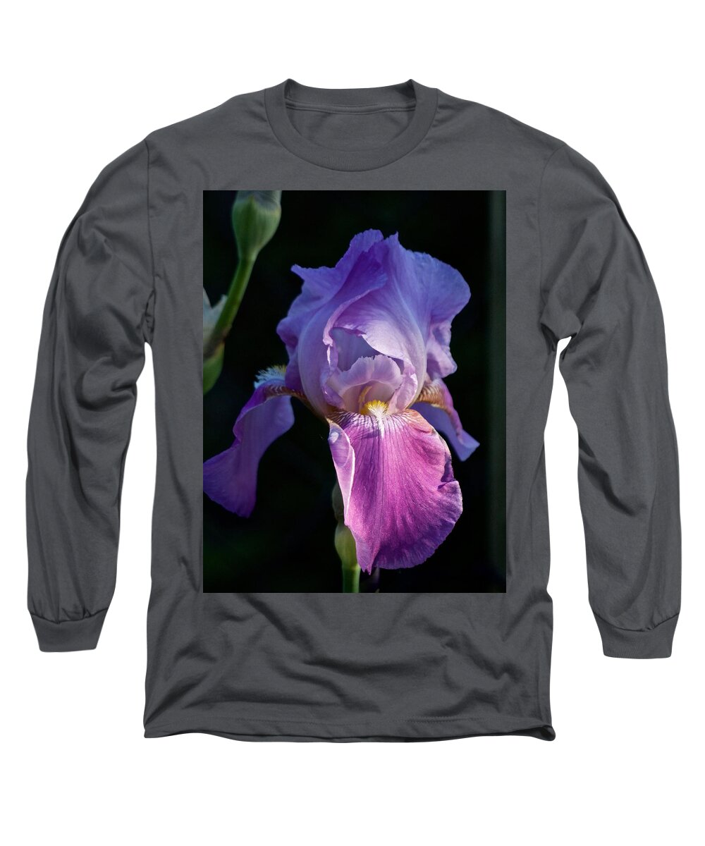 Iris Long Sleeve T-Shirt featuring the photograph Sunset iris by Richard Cummings