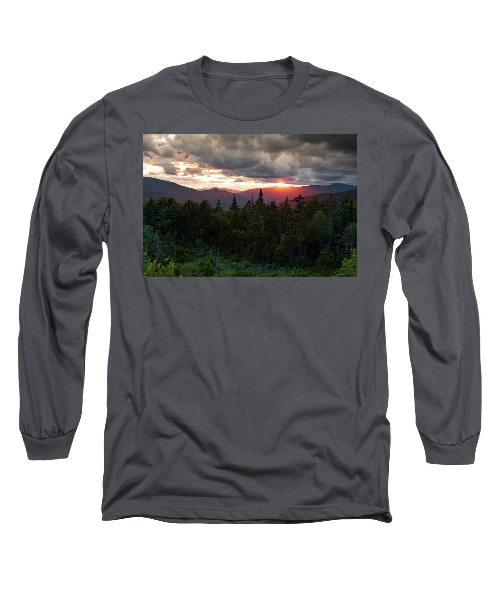 Sunset Long Sleeve T-Shirt featuring the photograph Sunset on the Kancamagus by Vicky Edgerly