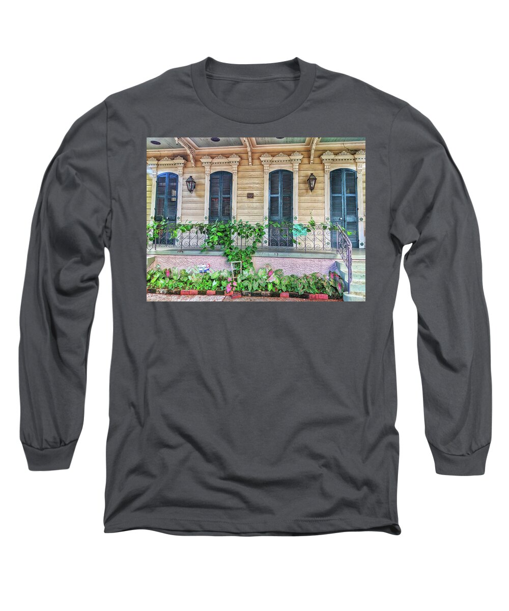 New Orleans Long Sleeve T-Shirt featuring the photograph Sweet Cream and Ivy by Portia Olaughlin
