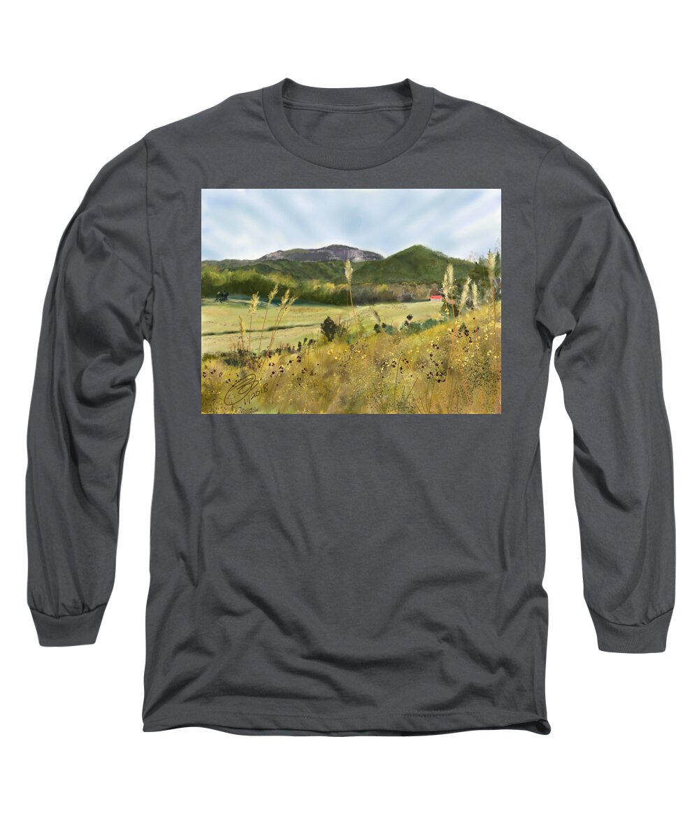 Table Rock Long Sleeve T-Shirt featuring the digital art Table Rock from SC-11 by Joel Deutsch