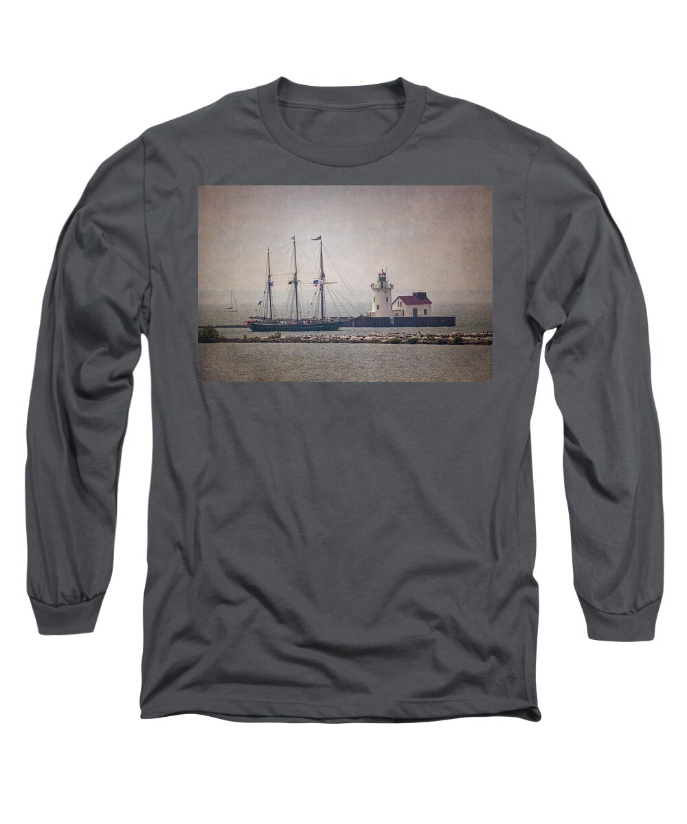 Tall Ships Long Sleeve T-Shirt featuring the photograph Tall Ship In The Mist by Dale Kincaid