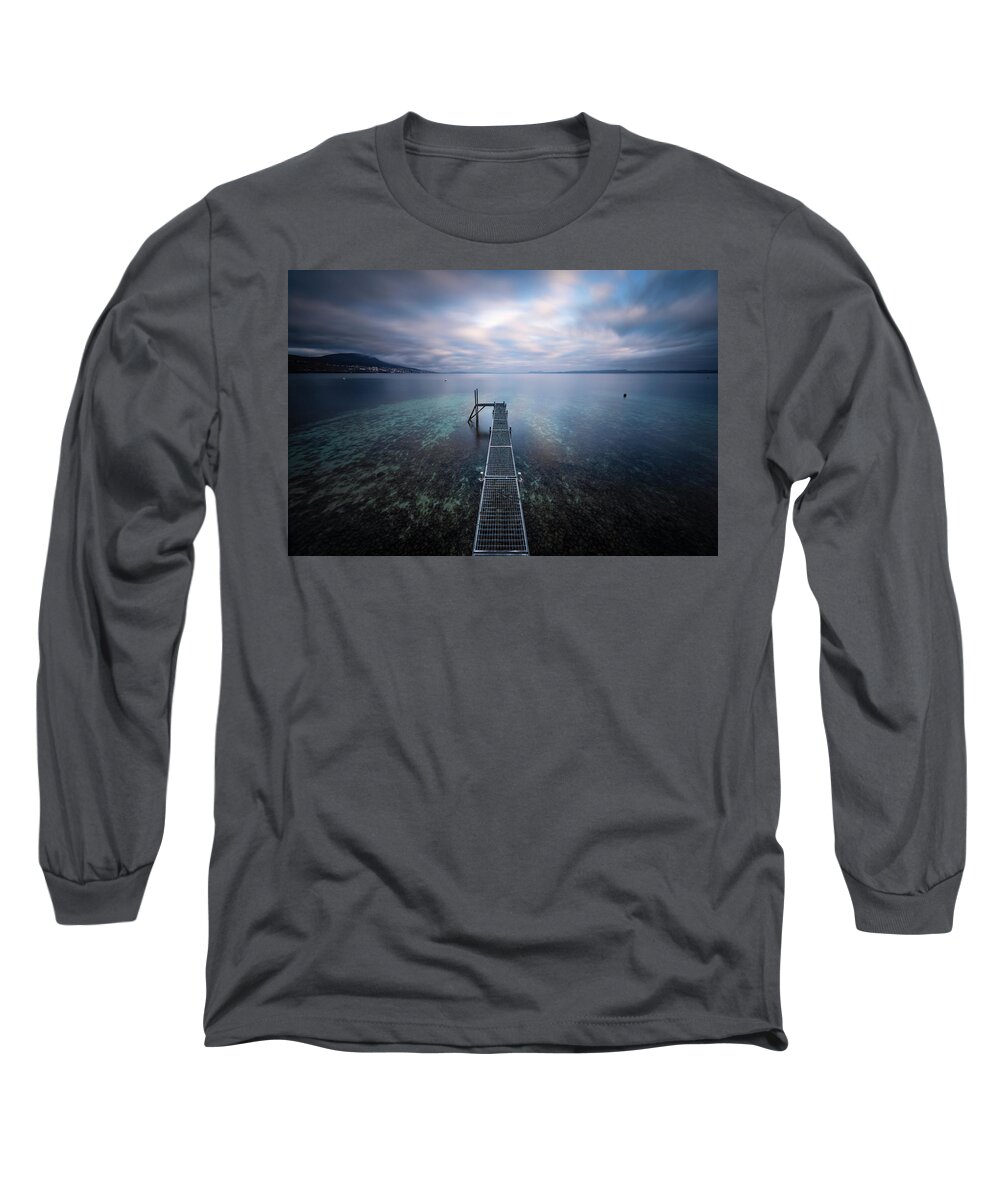 Sunrise Long Sleeve T-Shirt featuring the photograph The Blue Lagoon by Dominique Dubied