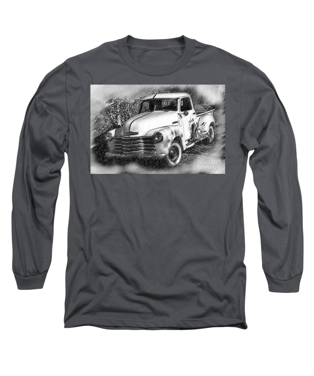 Classic Truck Long Sleeve T-Shirt featuring the digital art The Chevy Truck by Kirt Tisdale