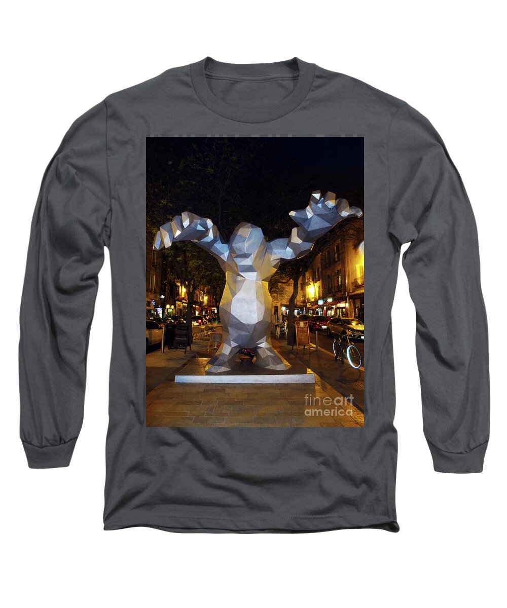 Statue Long Sleeve T-Shirt featuring the photograph The Elusive Monster of Tours by Rick Locke - Out of the Corner of My Eye
