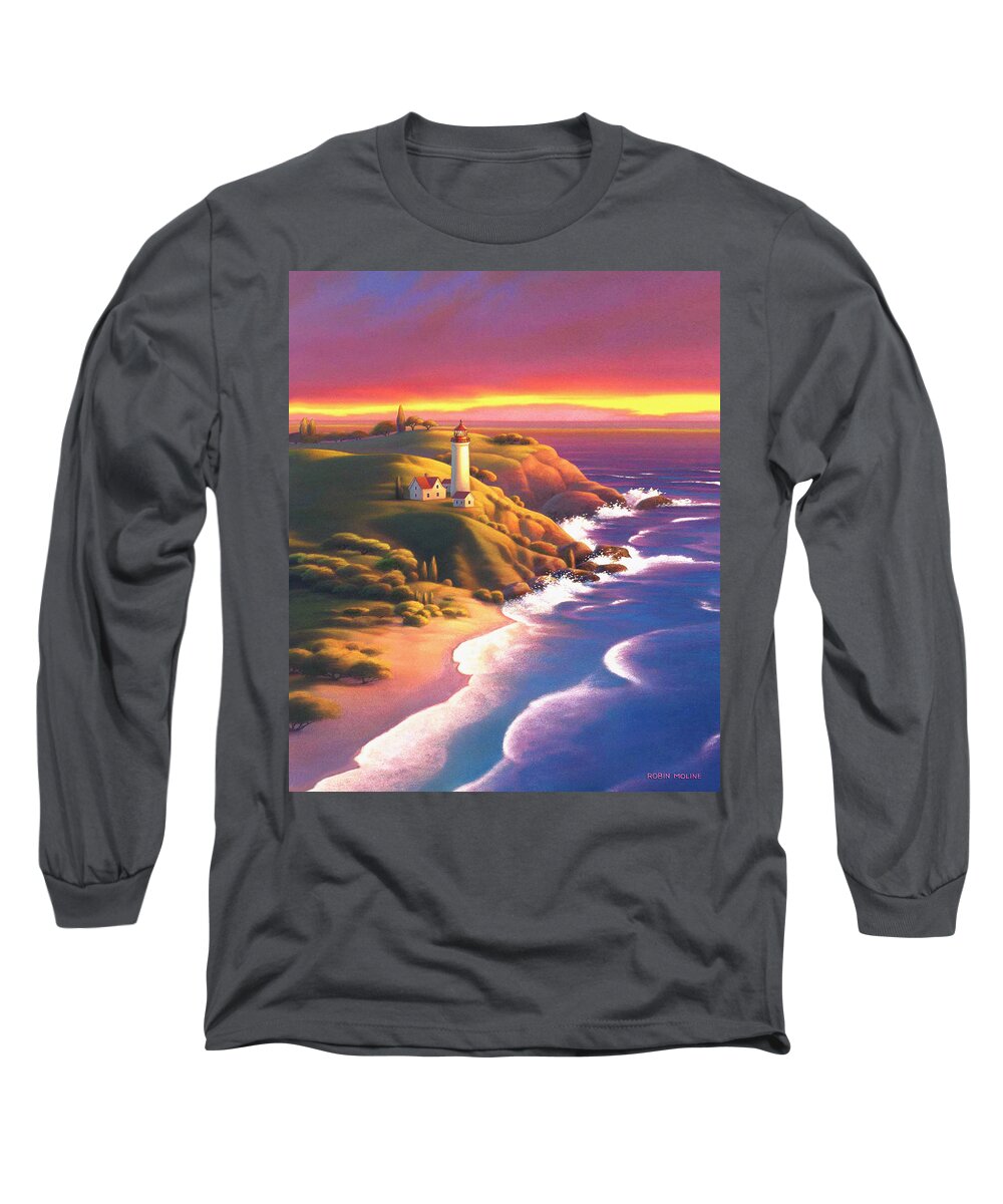 Light House Long Sleeve T-Shirt featuring the painting The Light House by Robin Moline
