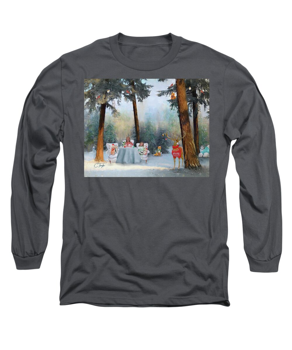 Children Long Sleeve T-Shirt featuring the mixed media The Mystical Magical Wonders of the Forest by Colleen Taylor