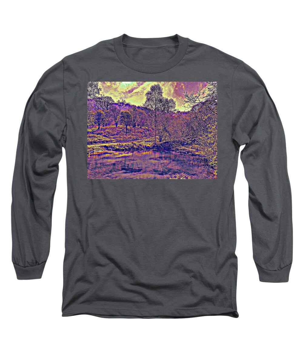 Twilight Long Sleeve T-Shirt featuring the photograph The Pond At Twilight by VIVA Anderson