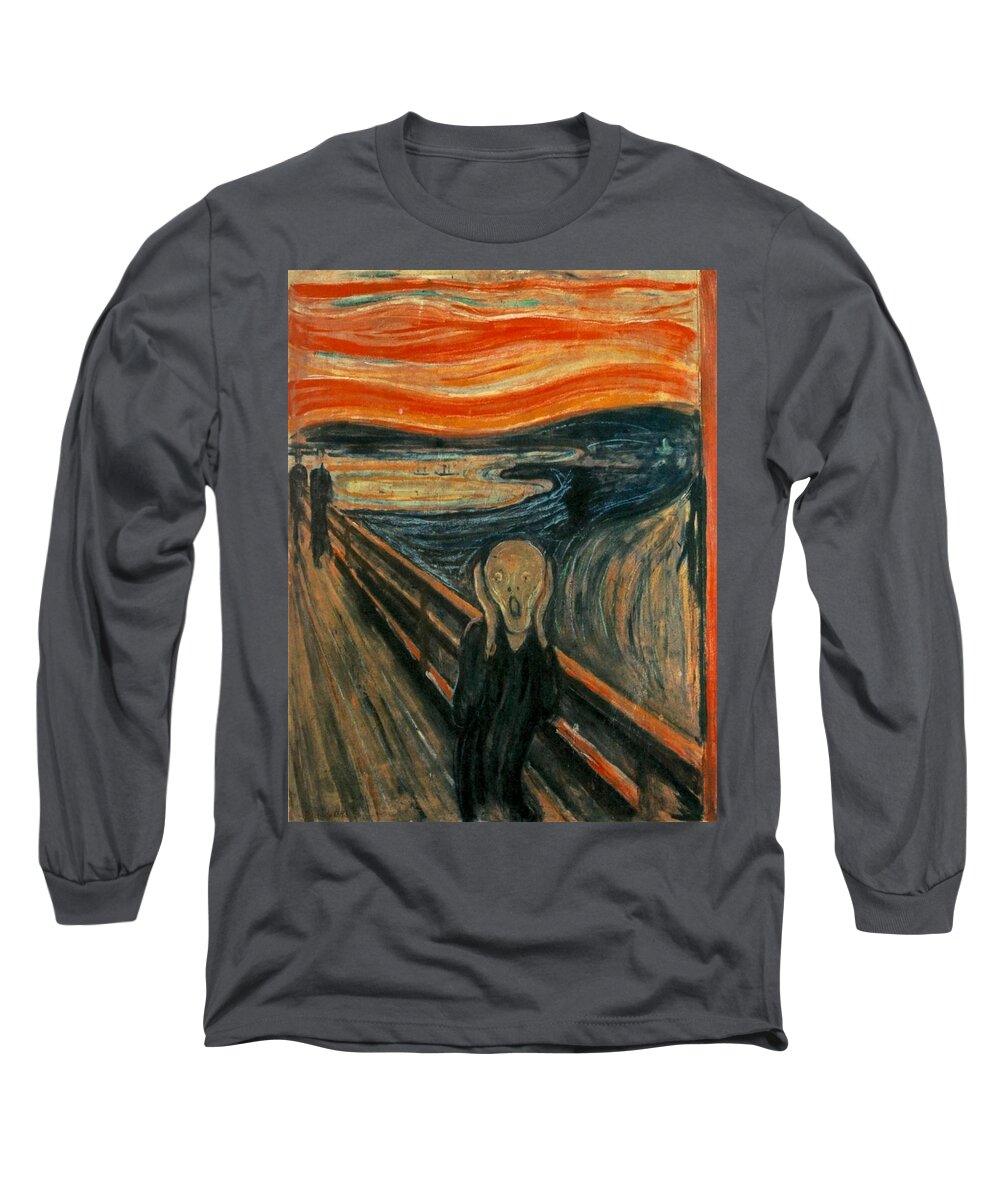 Scream Long Sleeve T-Shirt featuring the painting The Scream by Edward Munch