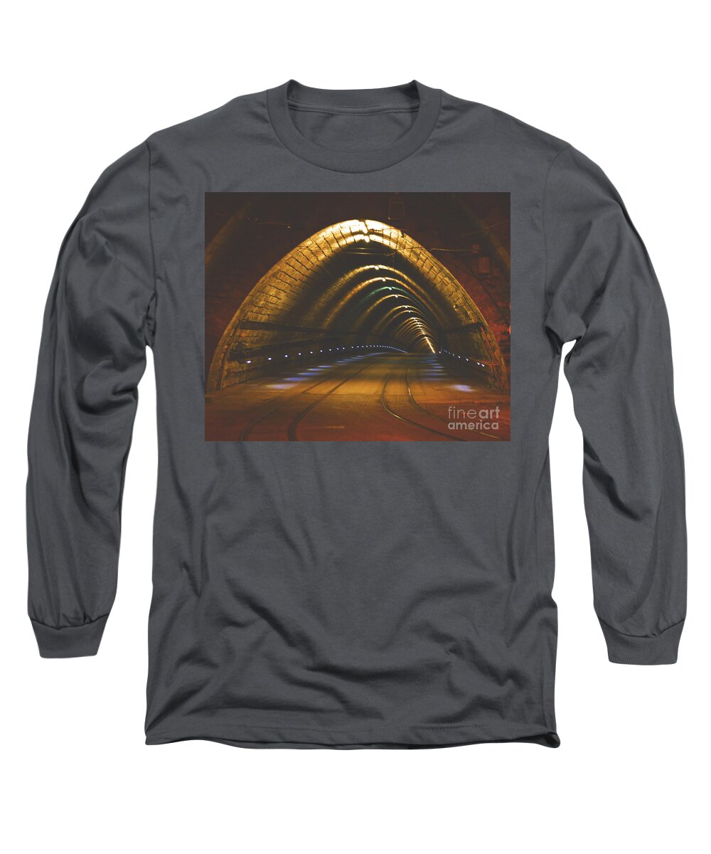 Tunnel Long Sleeve T-Shirt featuring the photograph The tunnel under the castle by Yavor Mihaylov