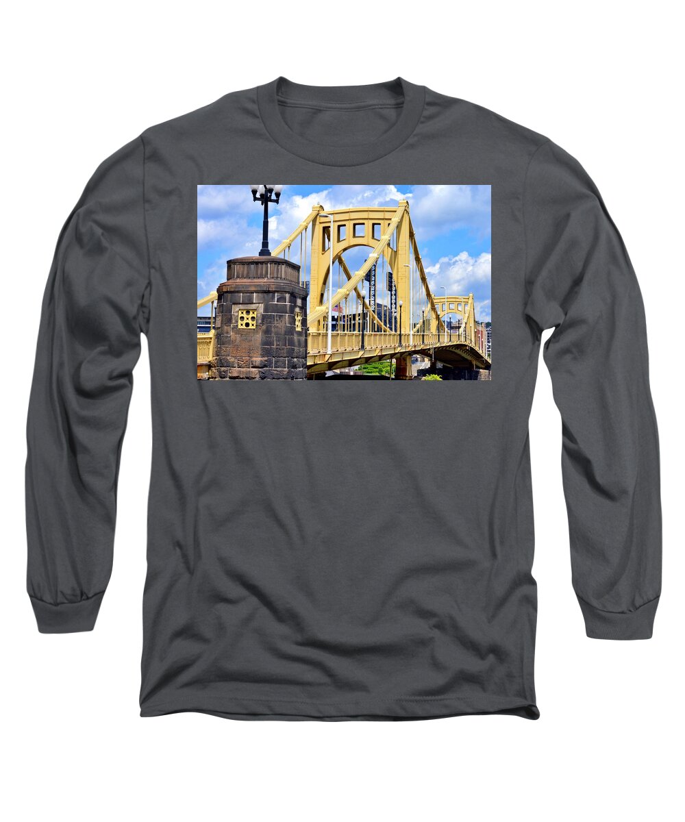 Bridge Long Sleeve T-Shirt featuring the photograph The Yellow Bridge by Carmel Joseph