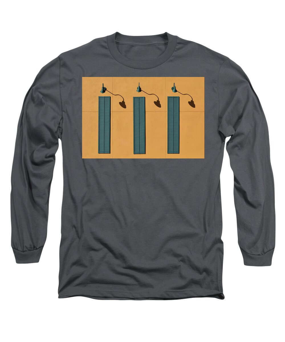 Urban Long Sleeve T-Shirt featuring the photograph Three Shutters by Stuart Allen