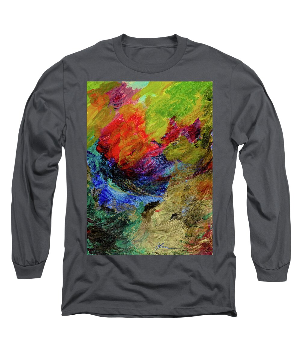 Red Long Sleeve T-Shirt featuring the painting Time Changes by Joan Reese