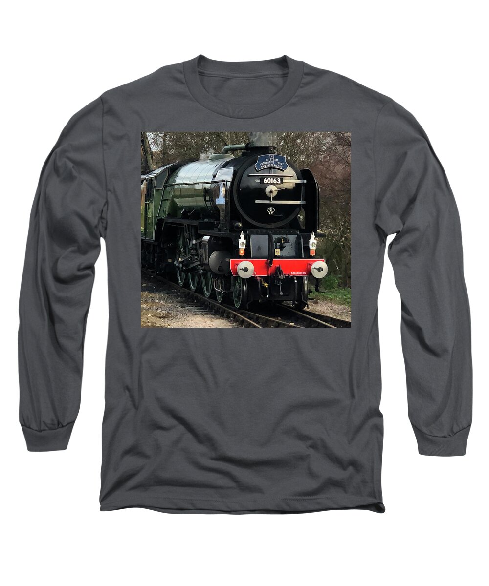 British Long Sleeve T-Shirt featuring the photograph Tornado A1 Pacific Steam Locomotive by Gordon James