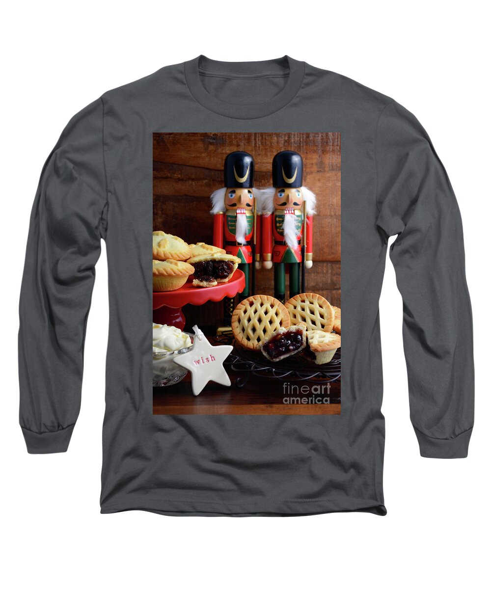 December 25 Long Sleeve T-Shirt featuring the photograph Traditional Christmas Fruit Mince Pies. by Milleflore Images