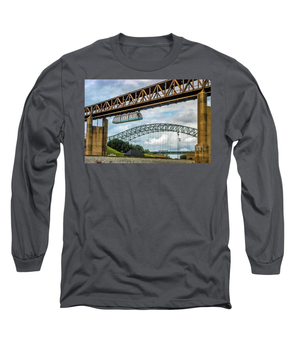 Tram Long Sleeve T-Shirt featuring the photograph Tram to Mud Island by James C Richardson