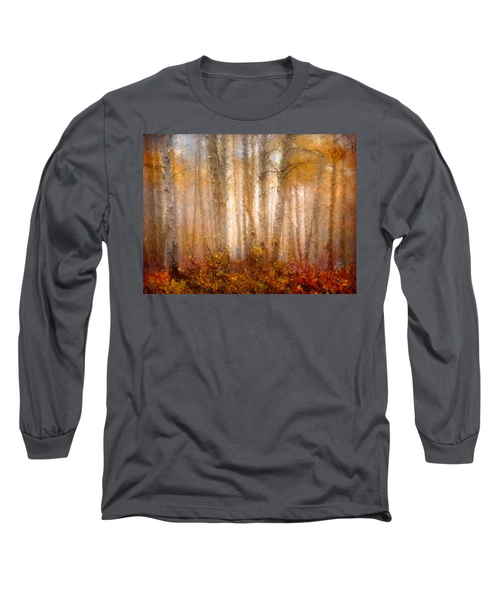 Trees Long Sleeve T-Shirt featuring the painting Trees by Vart Studio