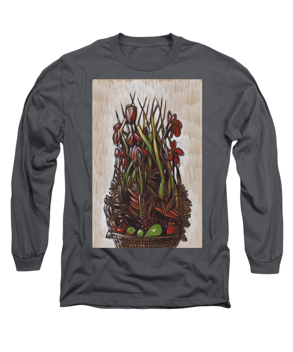 Drawing Long Sleeve T-Shirt featuring the drawing Trivial scene by Enrique Zaldivar