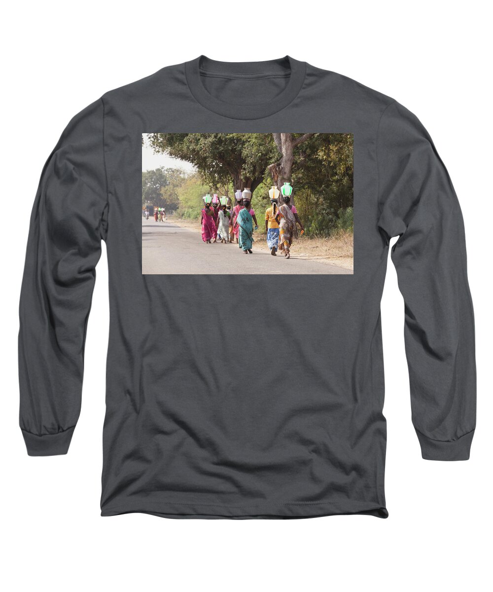 Sedentary Long Sleeve T-Shirt featuring the photograph Rural India by Maria Heyens