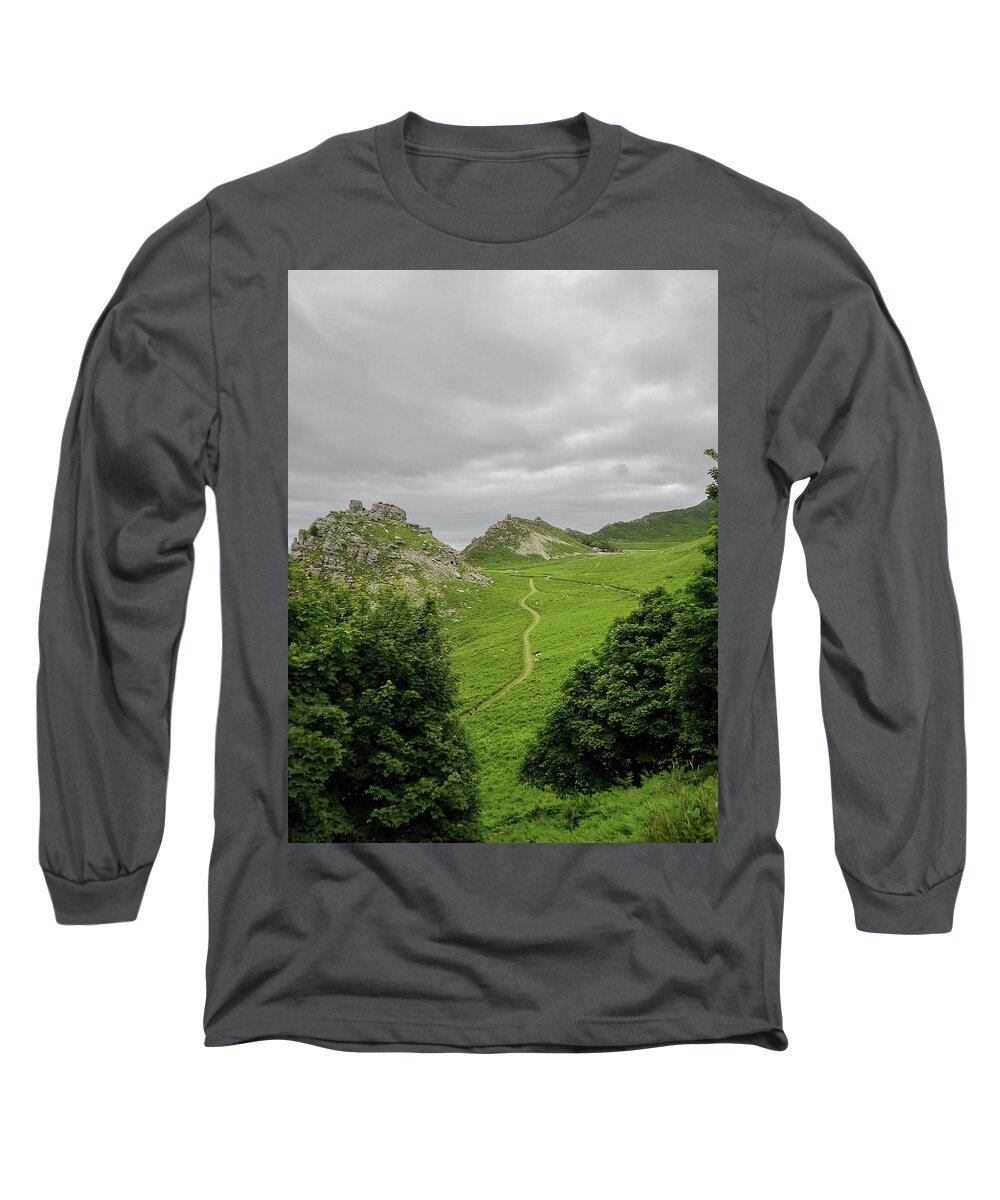 Valley Of The Rocks Long Sleeve T-Shirt featuring the photograph Valley Of The Rocks Lynton Exmoor Devon by Richard Brookes
