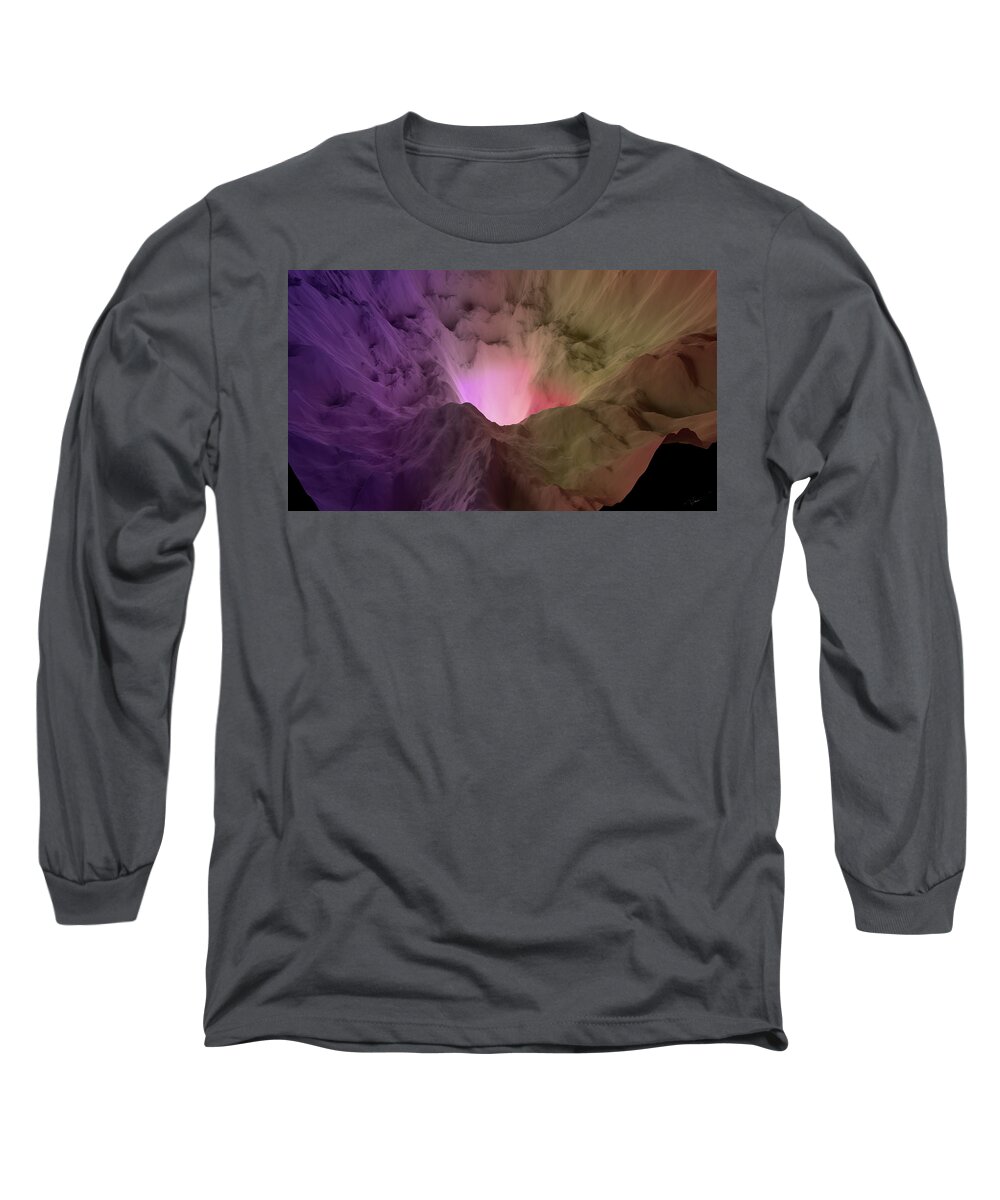 Artificial Intelligence Long Sleeve T-Shirt featuring the digital art View on the Edge Horizon by Javier Ideami