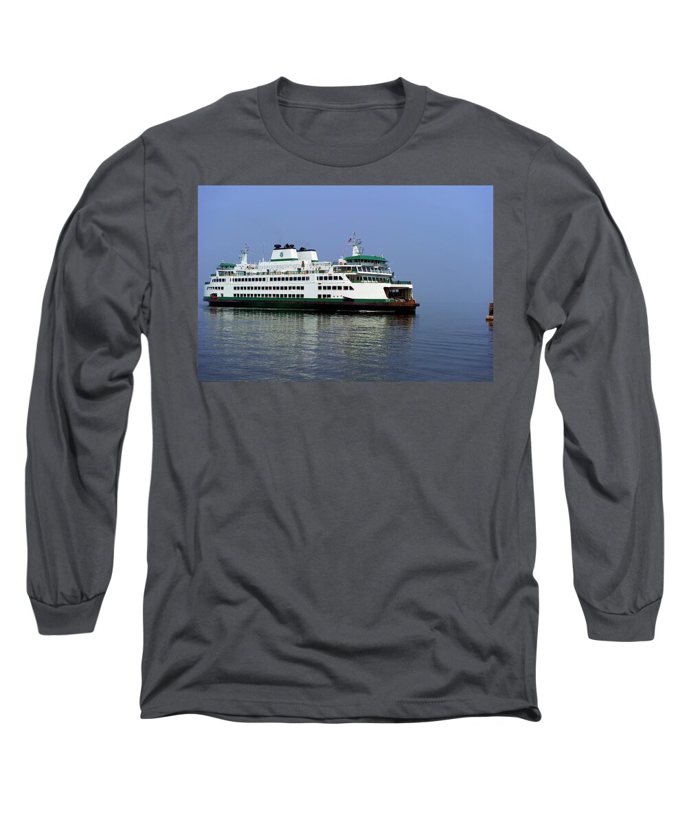 Washington Long Sleeve T-Shirt featuring the photograph Washington State Ferry at Mukilteo by Gary Langley