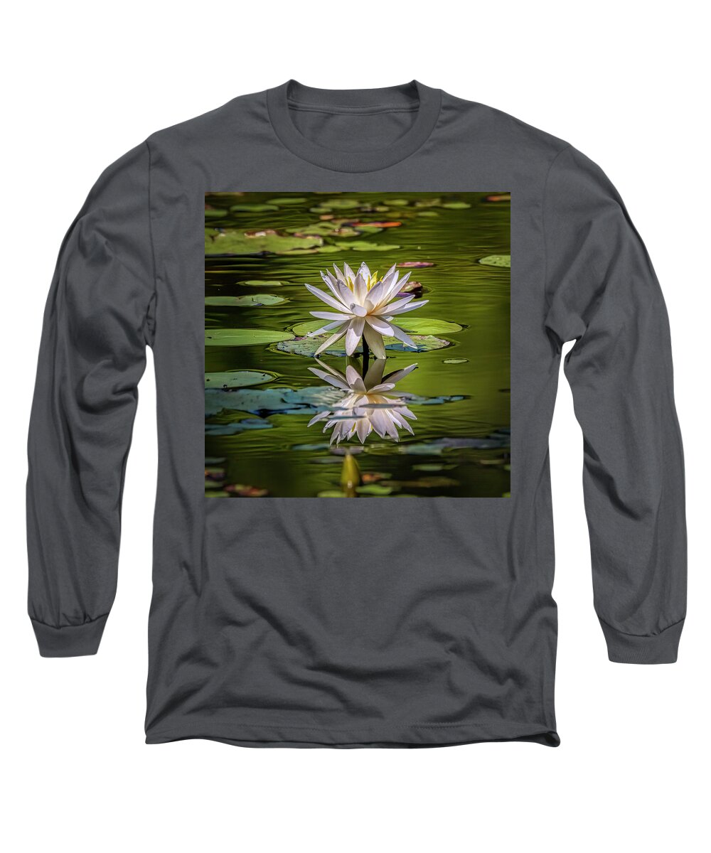 Floral Long Sleeve T-Shirt featuring the photograph Water Lily In Bloom by JASawyer Imaging
