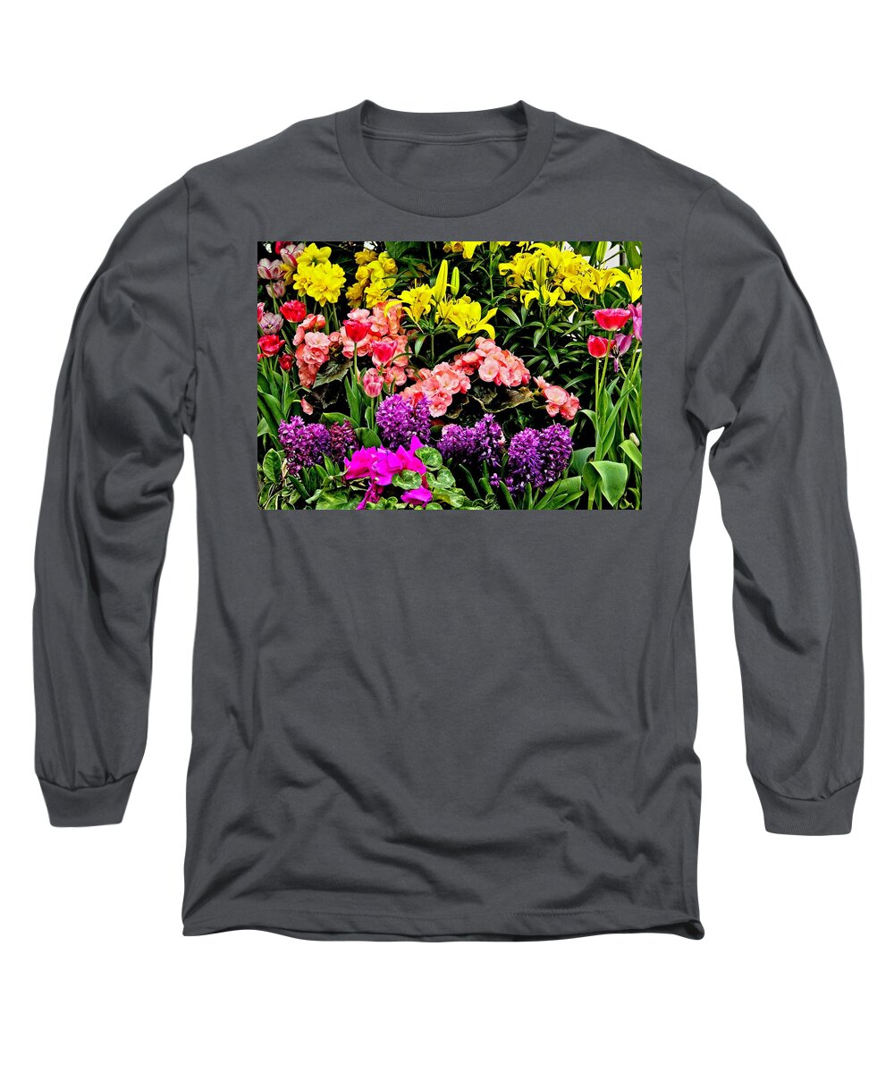 Flowers Long Sleeve T-Shirt featuring the photograph We Are All Here For You by Allen Nice-Webb