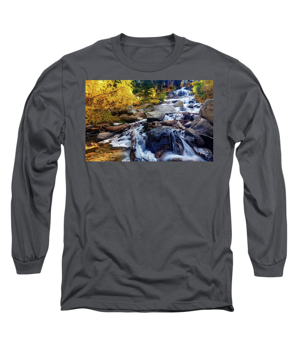 Waterfalls Long Sleeve T-Shirt featuring the photograph Whitney Portal by Tassanee Angiolillo