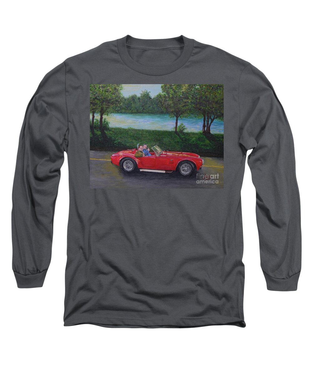 Red Long Sleeve T-Shirt featuring the painting Wild Red Cobra Ride by Aicy Karbstein