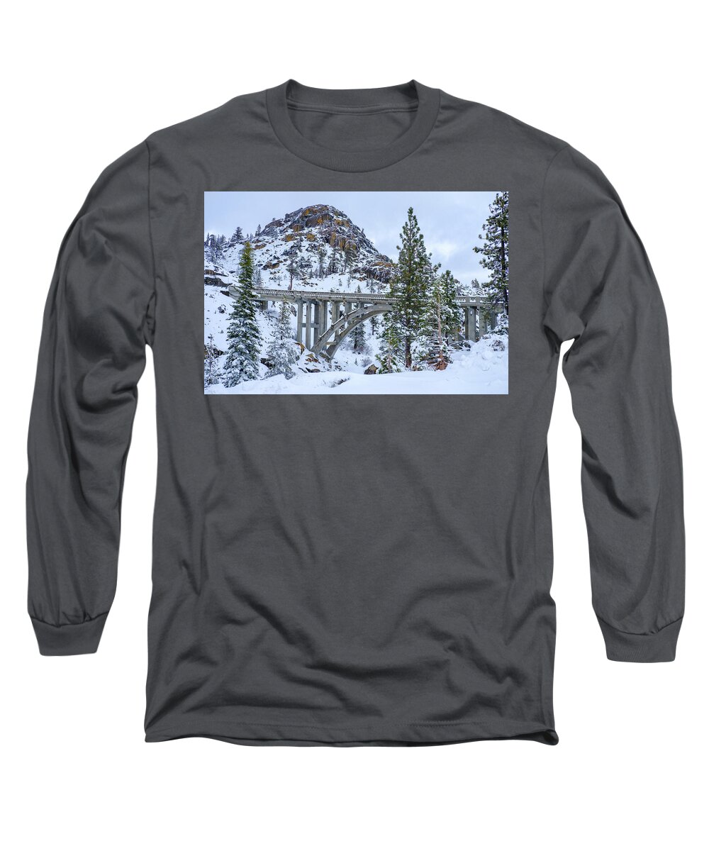 Bridge Long Sleeve T-Shirt featuring the photograph Winter Rainbow Bridge by Robin Mayoff