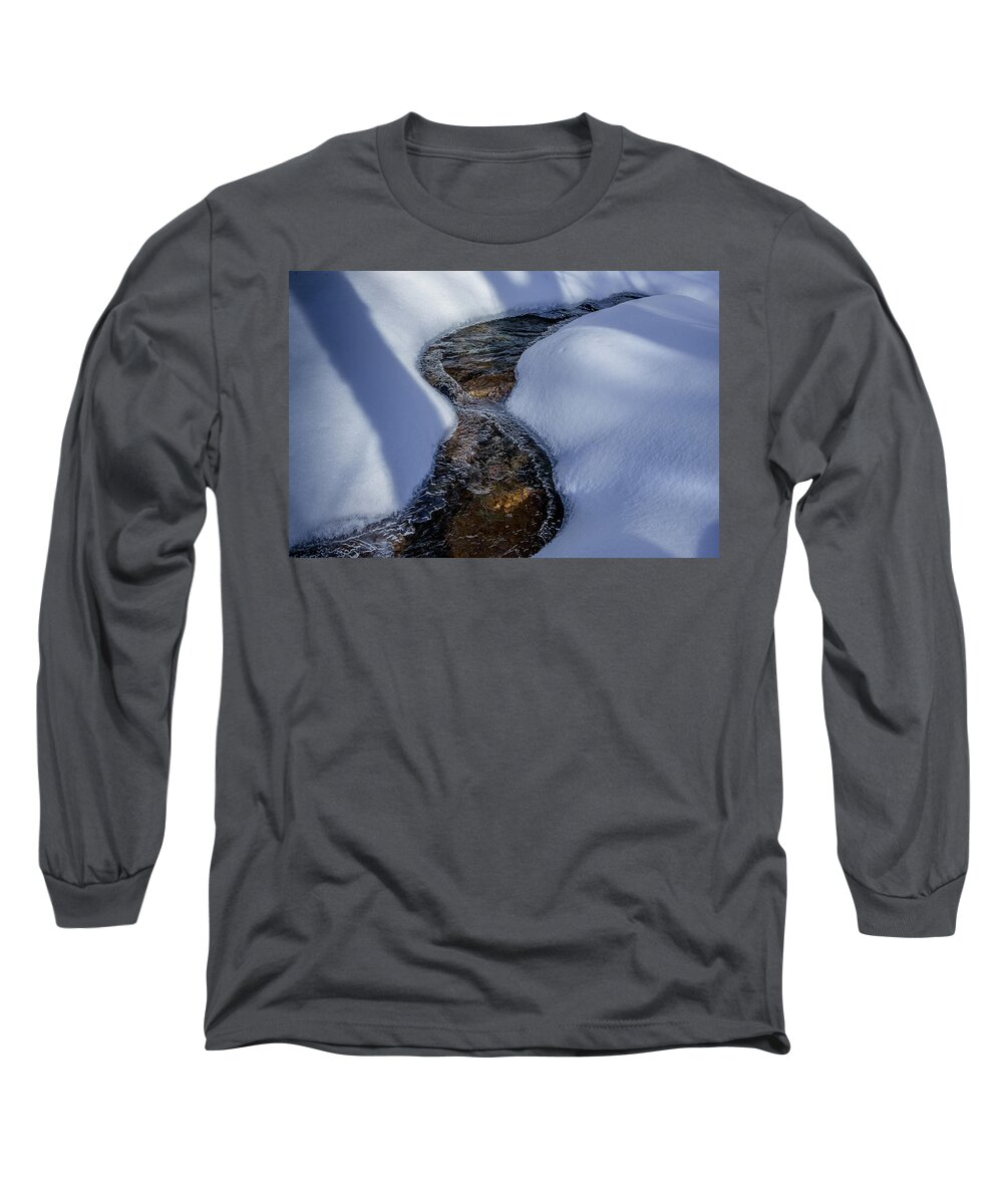 New Hampshire Long Sleeve T-Shirt featuring the photograph Winter Stream. by Jeff Sinon