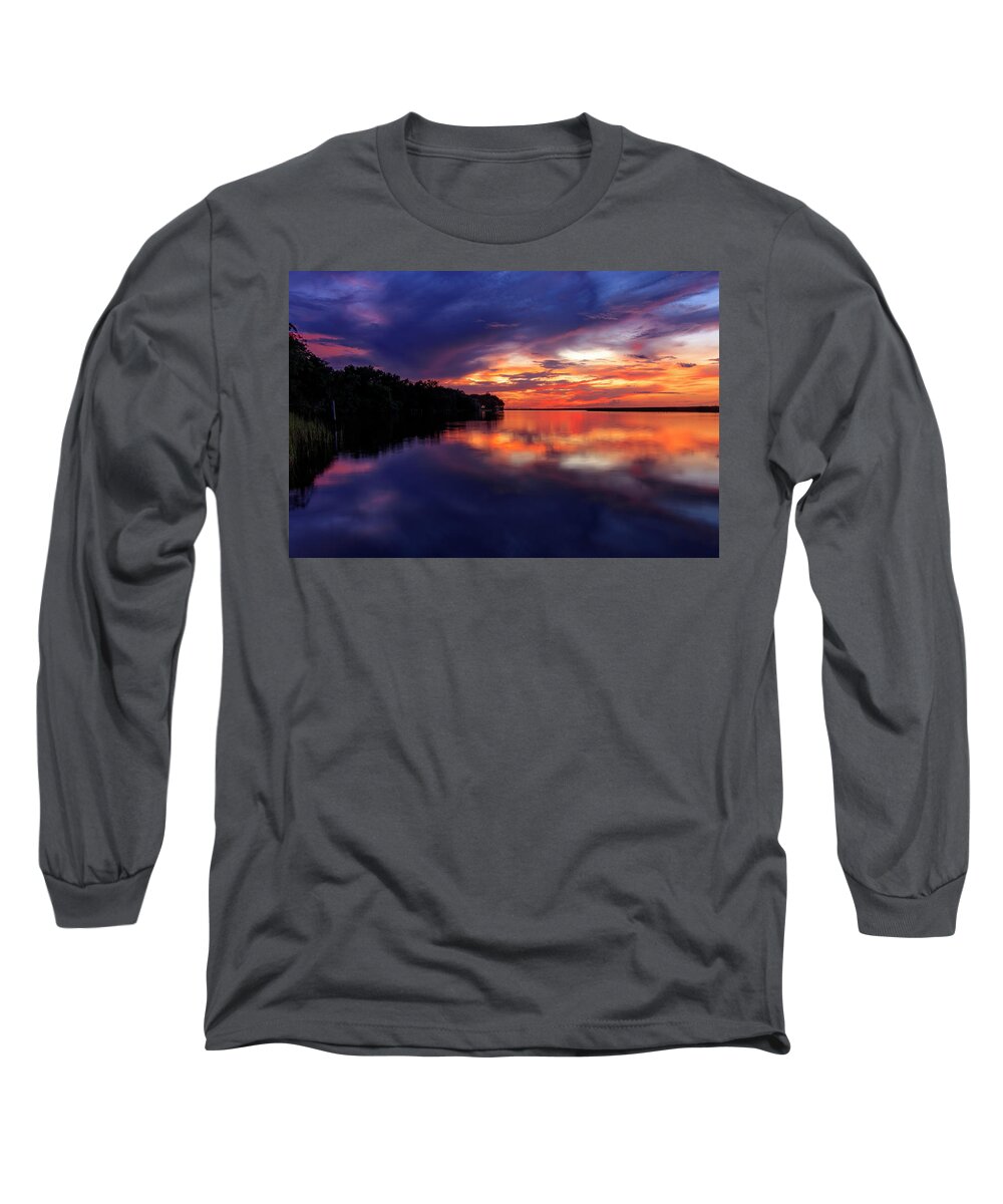 River Long Sleeve T-Shirt featuring the photograph Wolf River Sunset by JASawyer Imaging