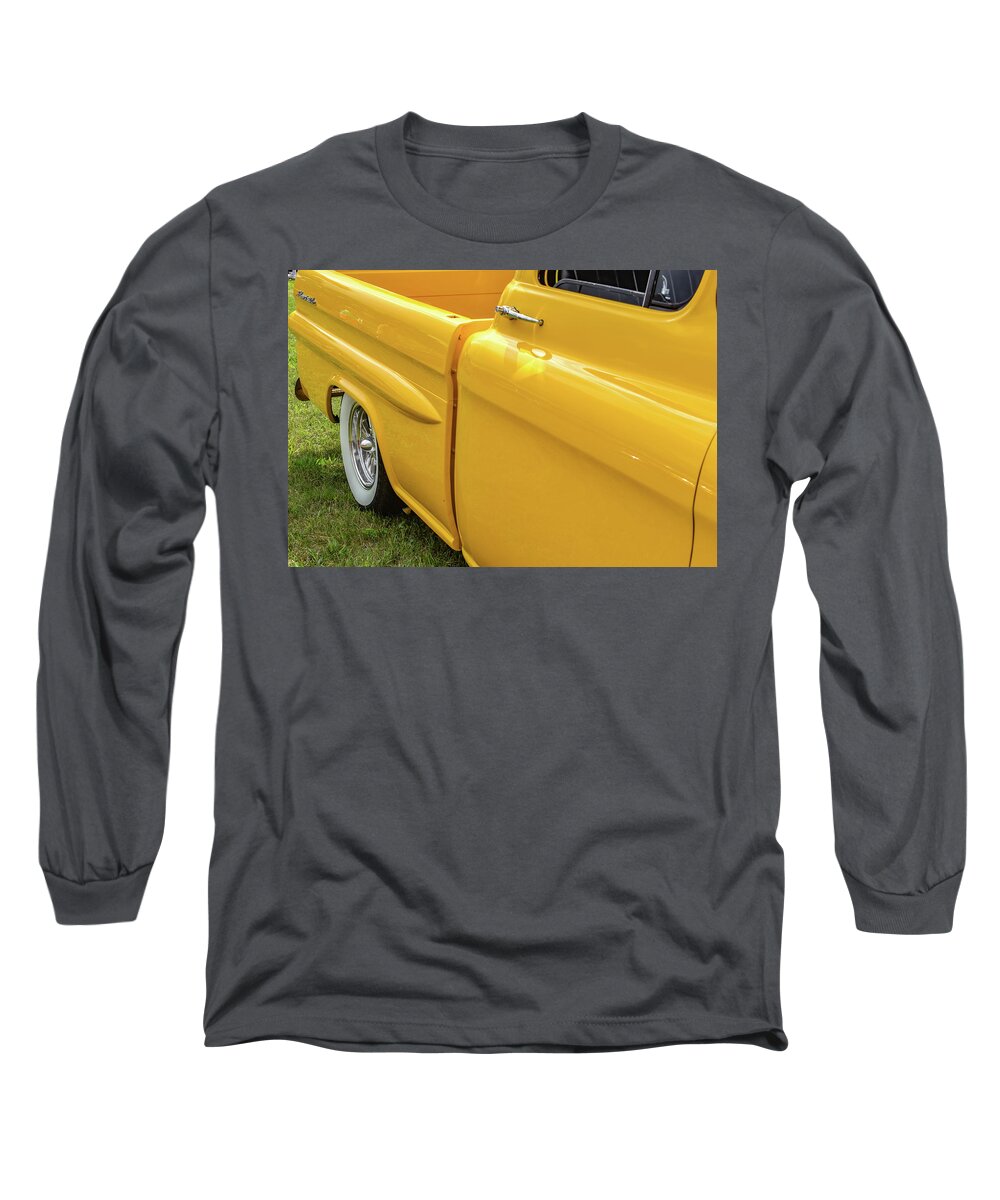 Yellow Long Sleeve T-Shirt featuring the photograph Yellow Chevy by Michelle Wittensoldner
